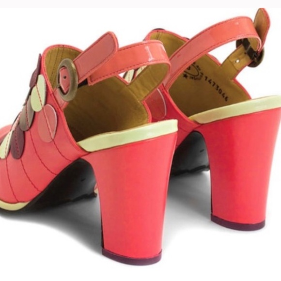 John Fluevog The Attic Tziporah Appliqué Slingback in Raspberry 8.5 - Picture 3 of 15